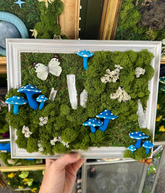 Selenite with Blue Mushrooms