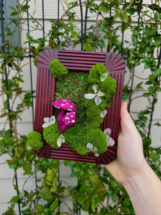 Moss art with Art Deco frame