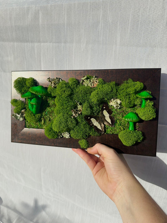 Green Mushroom Moss art