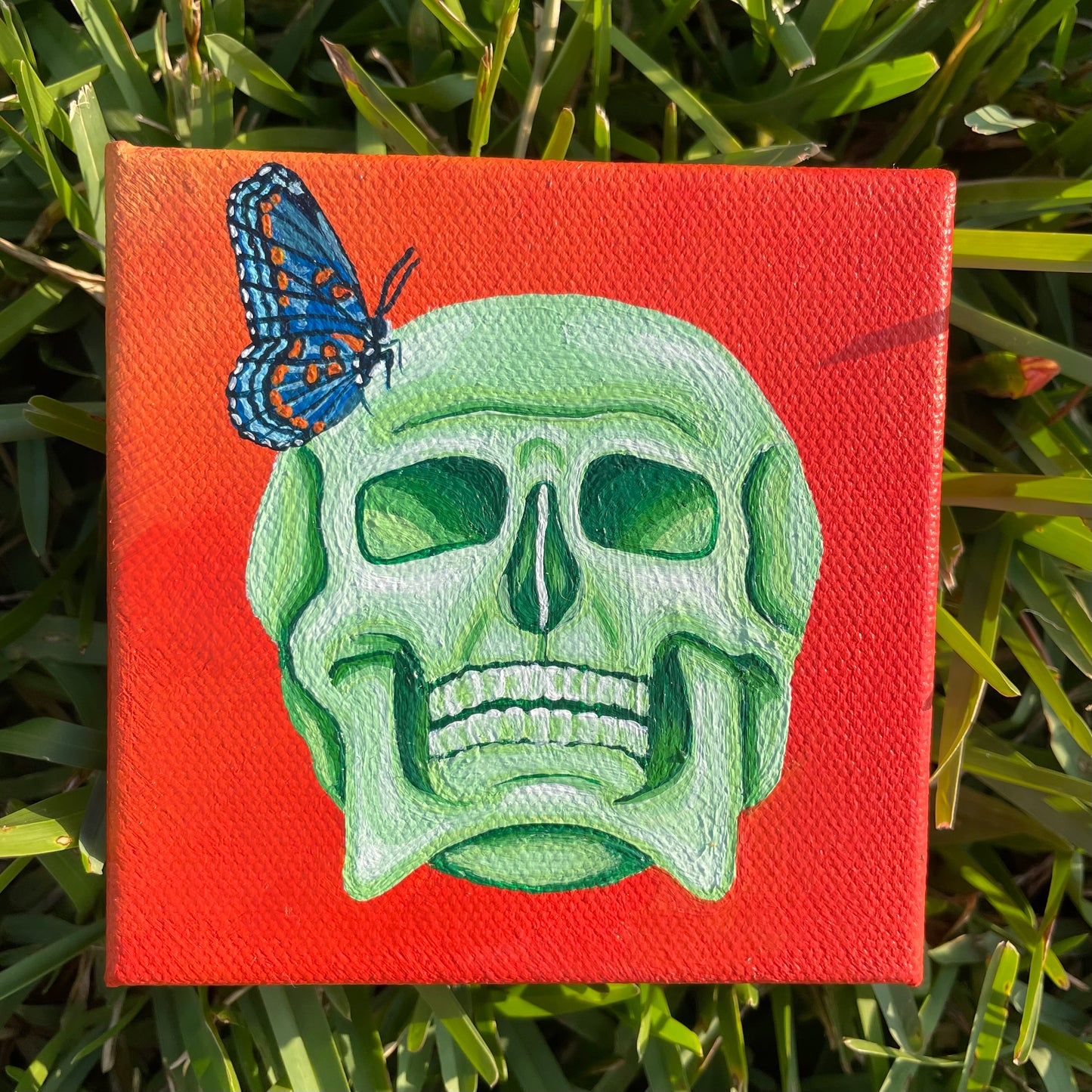 Green Skull Original Painting